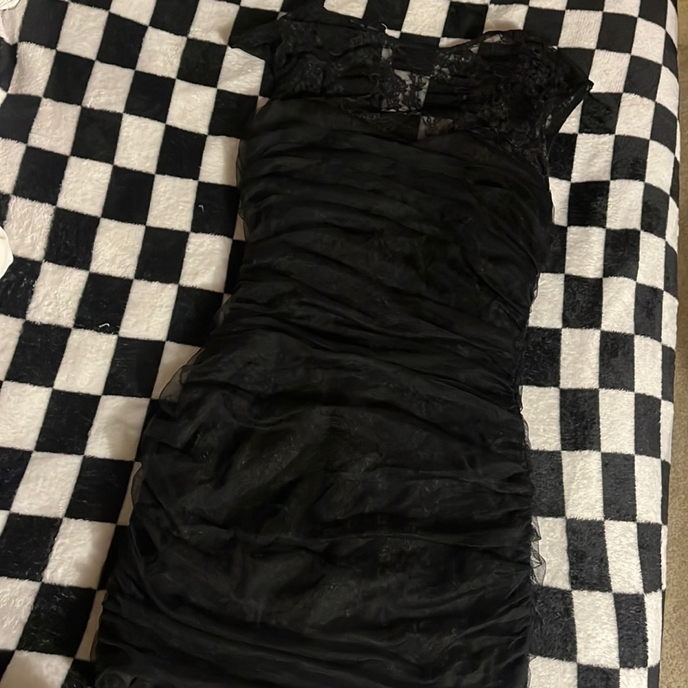 Black mini dress